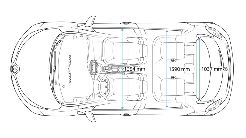 Renault ZOE - schéma dimensions dessus